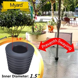 MPUW Myard Patio Umbrella Cone Wedge Shim, Wind-Resistant, Twist to Fit, for Patio Table Hole or Umbrella Base 1.8-2.4 Inch, Pole Diameter 1-1/2" (38mm, Black)