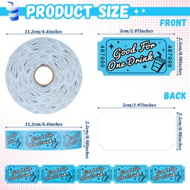 Drink Roll Raffle Tickets, Blue Single Roll Tickets for Events, Carnivals, Entry, Class Reward, Fundraiser & Prizes, 1000 Tickets per Roll, Size 1 x 2 Inch