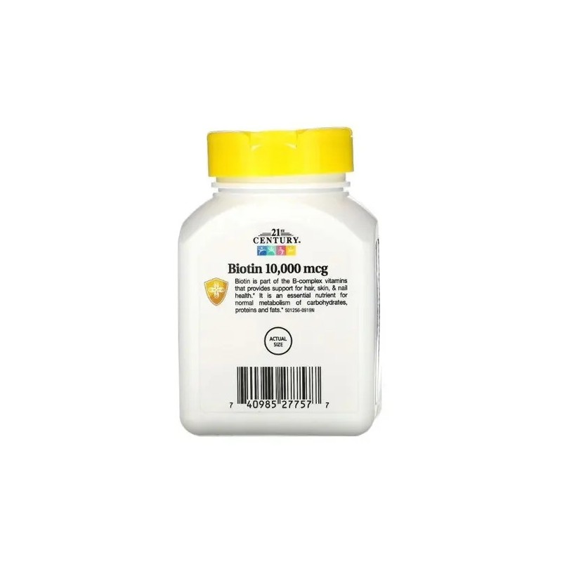 Biotina Cabello Piel Uñas 10,000 Mcg 120ct 21 Century Biotin