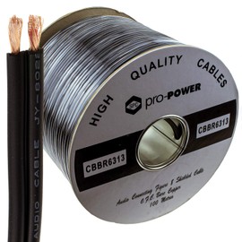 kenable Twin OFC Individually Lap Screened/Shielded Audio Speaker Cable Black 100m Reel [100 metres]