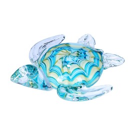 Qf Hangmade Glass Figurine Blown Sea Turtle, Glass Sculpture, Home Decor, Birthdat Present