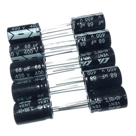 Milageto 10 Aluminum Electrolytic Capacitors / 68uf Electrolysis 16x25mm 450V Radial Long Leads 105° / Electronic Component Kit /