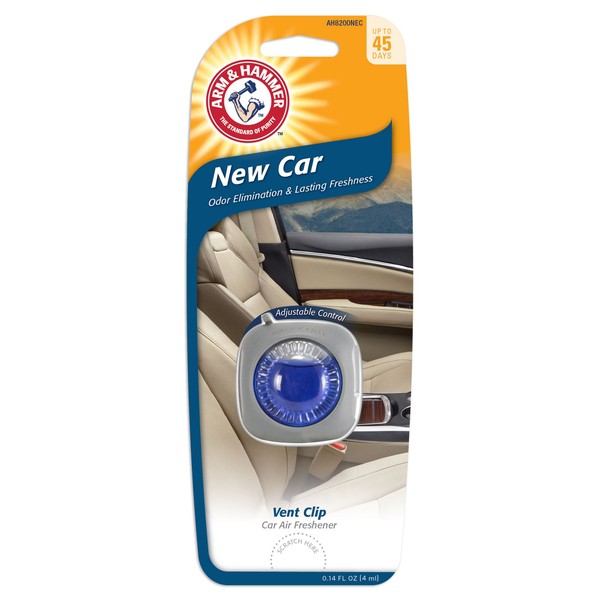 ARM & HAMMER AH8200NEC Vent Clip Air Freshener, New Car,