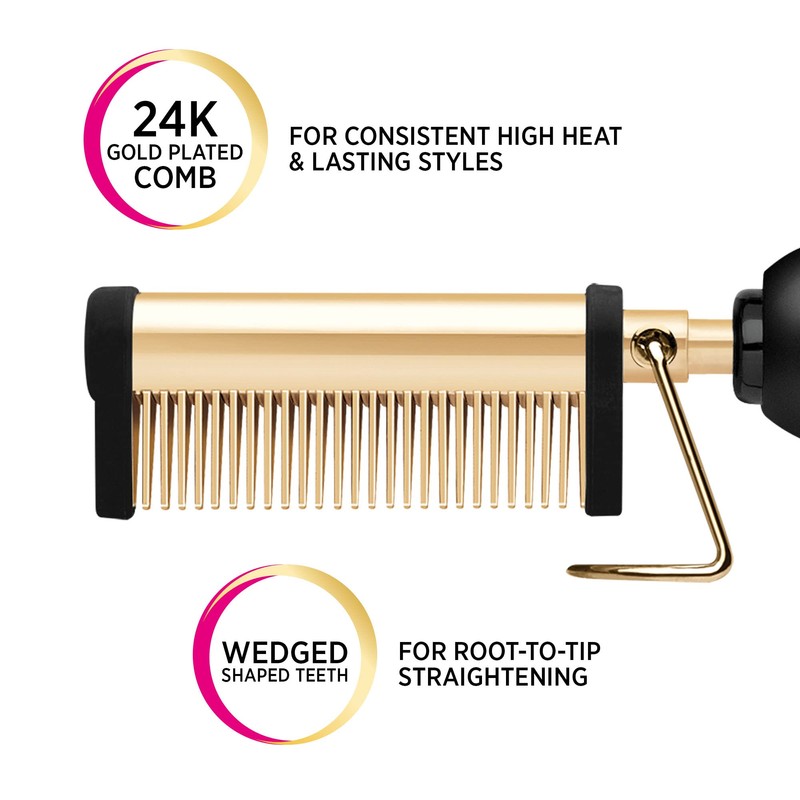 Gold N Hot Professional 24K Gold Pressing & Styling Comb