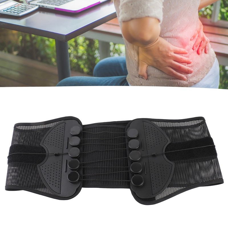 Lower Back Brace Adjustable Lumbar Brace Pulley Compression for Herniated