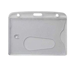 Waizmann.IDeaS® 1 x ID card set ID card holder ID card holder hard plastic polycarbonate name plate thumb push with clip tab Horizontal