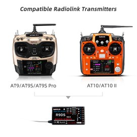 Radiolink R9DS 10 Channels 2.4GHz RC Receiver SBUS/PWM Long Range Control for Transmitter AT9/AT9S/AT9S Pro AT10II/AT10