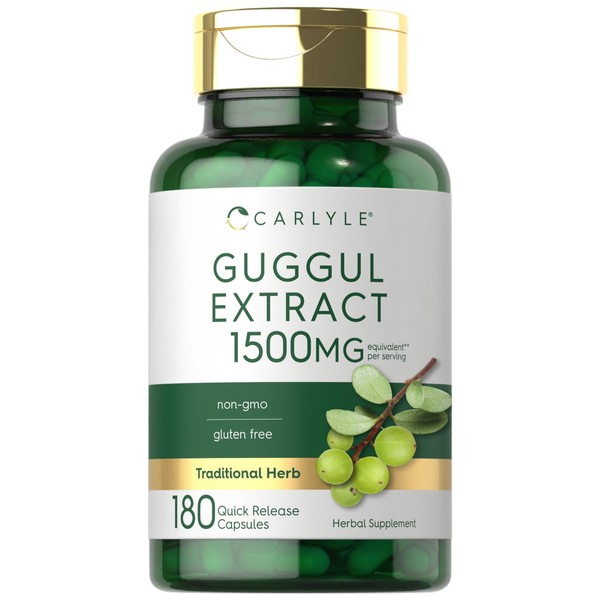 Carlyle Guggul Extract 1500mg | 180 Capsules | Guggulsterone Supplement