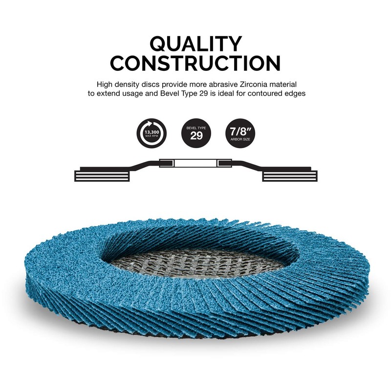NEIKO 11258A 10 Pack Jumbo Zirconia Flap Discs 4-1/2 for