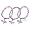Baptism Favor Bracelet (12 PCS) Angel Wing Cross Pink Bead