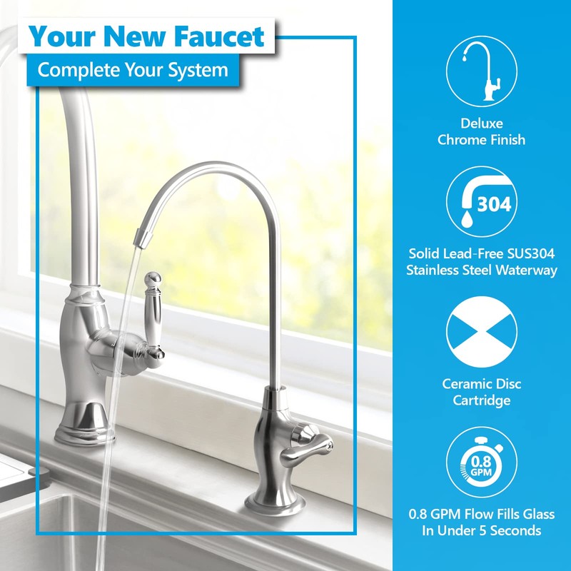 Express Water Deluxe Water Filter Faucet – Chrome Coke-Shaped Faucet