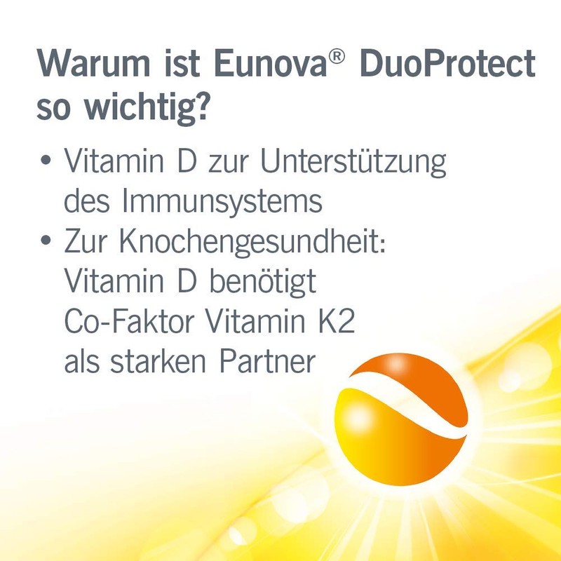 EUNOVA DuoProtect D3 + K2 1000 IU - Dietary Supplement