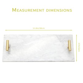 Vitrignis Napkin Holder - Guest Towel Holder for Bathroom - Marble Paper Towel Holder - Hand Towel Tray with Gold T-Handle(11.8x4.7x1.7 Inchs)