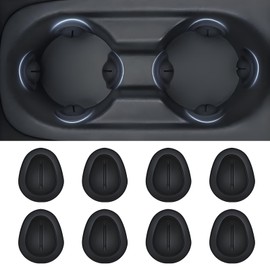 8PCS Car Cup Position Limiter with Self-Adhesive, Universal Silicone Car Cup Holder Limiter Insert Anti Shake Cup Holder Stabilizers for Vehicle, Truck, RV(Black)