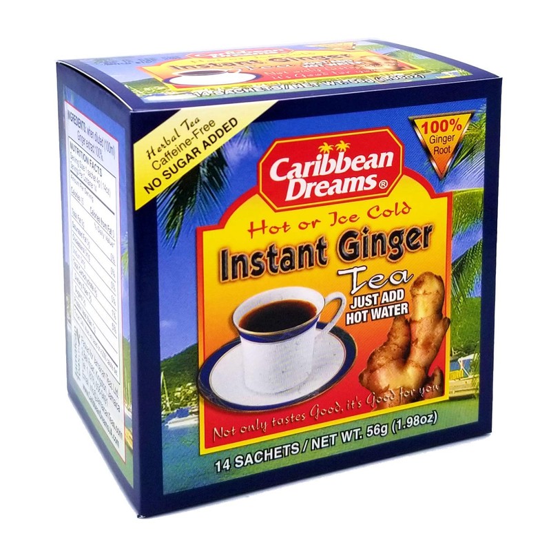 Caribbean Dreams Instant Ginger Tea Un-Sweetened 14 Sachets 56gr (1.98oz)