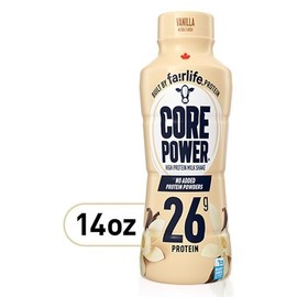 Fairlife Core Power 26g Protein Milk Shakes, Vanilla, (Pack of 4) Made with Canadian Milk, 414mL/14 fl. oz. (Shipped from Canada)
