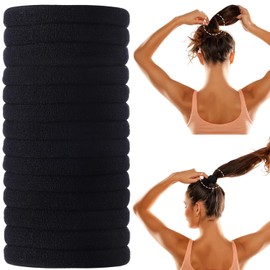 Hair Bands,20 Pcs Large Cotton Stretch Hair Ties Bands Rope Ponytail Holders Headband No Metal Ponytail Holder for Thick Heavy and Curly Hair