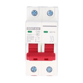 2P DC Circuit Breaker 1000 V Mini Circuit Breaker DC Isolator Switch DIN Rail Mounting for Solar Photovoltaic Systems DZ47-63Z (40A)