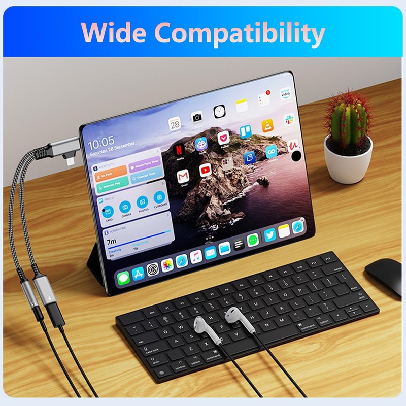 2 in 2 Light-ning USB C to 3.5mm Headphone and