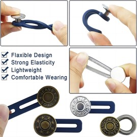 3 piezas de pines de metal desmontables para pantalones - Broches retráctiles sin costura para jeans