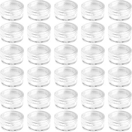 100pzs Tarros Cosméticos Rellenables, Frascos de Viaje de Plástico Transparente, Tarros De Muestra redondos de plástico, con Tapas Redondas para Cremas, Lociones, Polvos, Brillos, 5g