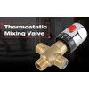 Thermostatic Mixing Valve, Brass Thermostatic Mixer Valve Blending Valve Water