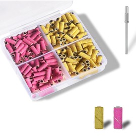 200Pcs Nail Drill Bits Small Sanding Bands with 3.1mm Mandrel Bit, 120 240 Fine Grit Nail File for Acrylic Nails Gel Manicures and Pedicure.