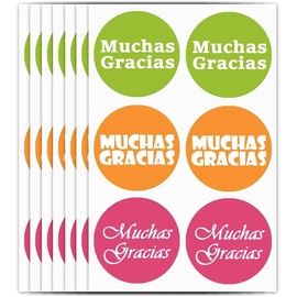 Top Label Pegatinas de agradecimiento espaolas, 1.5 pulgadas, 300 unidades por paquete