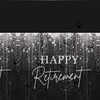 FVABO Retirement Party Decorations Tablecloth, 3Pcs Disposable Silver and Black