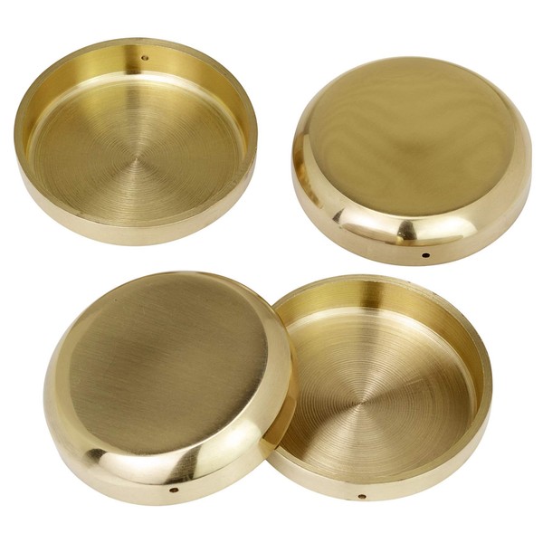 Solid Brass Castor Cups (Set of 4) – Genuine Solid Polished Brass – Antique Vintage – Polished Brass Caster Cups – UK Company