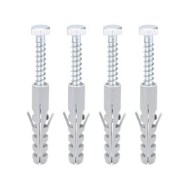 uxcell 12x60mm Plastic Expansion Tube for Drywall with Hex Screws Gray 4pcs