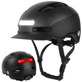 Shinmax Bike Helmet for Adults Men Women, Bicycle Helmet with USB Rechargeable LED Front and Back Light, Comfort Adjustable Cycling Helmet with Detachable Visor for Urban Commuter Mountain Road Biker