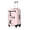 Spandex Travel Luggage Cover Cute Pink Suitcase Protector Bag,Black Letter