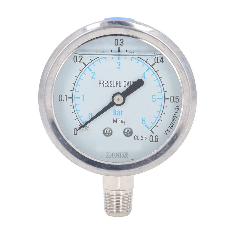 Pressure Gauge 1/4 NPT Accuracy Level 2.5 Transparent Dial Vacuum