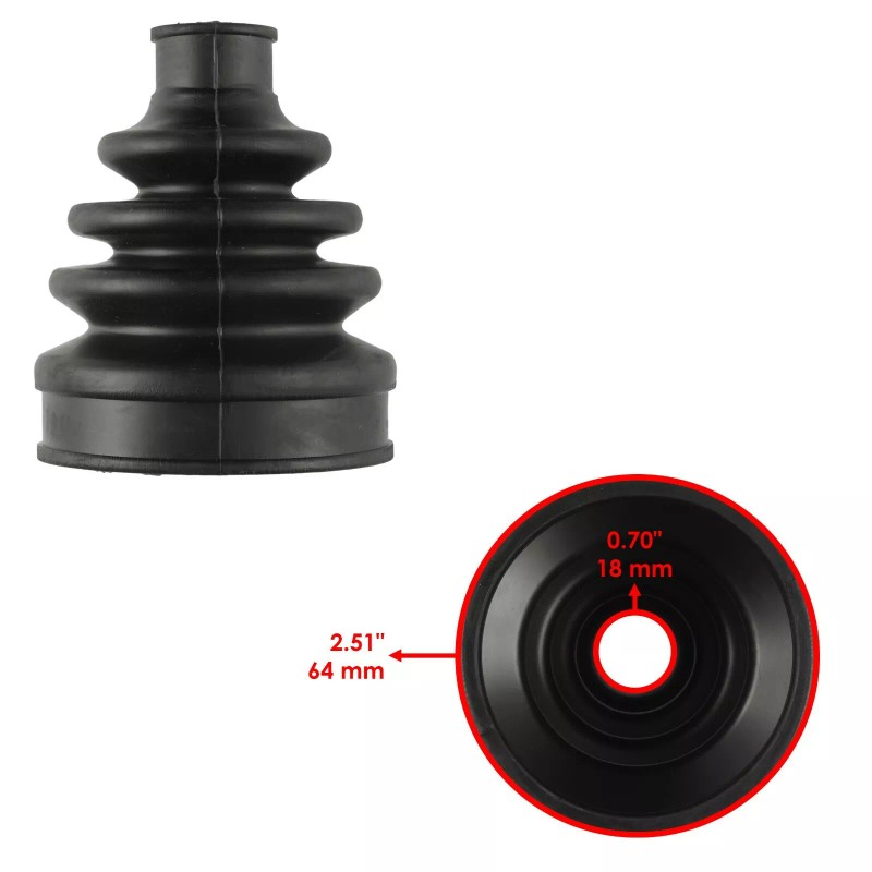 Caltric 2 Front Axle Inner Outer CV Boot Kit for
