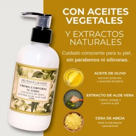 Crema Corporal Aromas y Lavanda Té Verde 250ml Con Aceite de Olivo y Aloe Vera