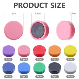 CONNECTION Pack of 50 Colourful Magnets for Magnetic Board, Fridge Magnets, Whiteboard Magnets, Small Round Decorative Magnets Strong for Locker Photo School Magnetic Wall Notice Board Magnets (10