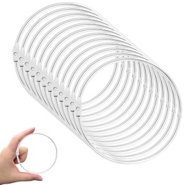 12pcs Loose Leaf Binder Book Rings, 4 Inch Large Nickel Plated Metal Rings for Index Cards Flashcards Paper DIY Crafts Home Office School Supplies