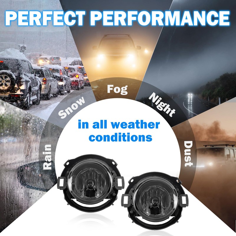 Fog Lights Assemblies Compatible With 2005-2015 Xterra 2010-2019 Frontier Front