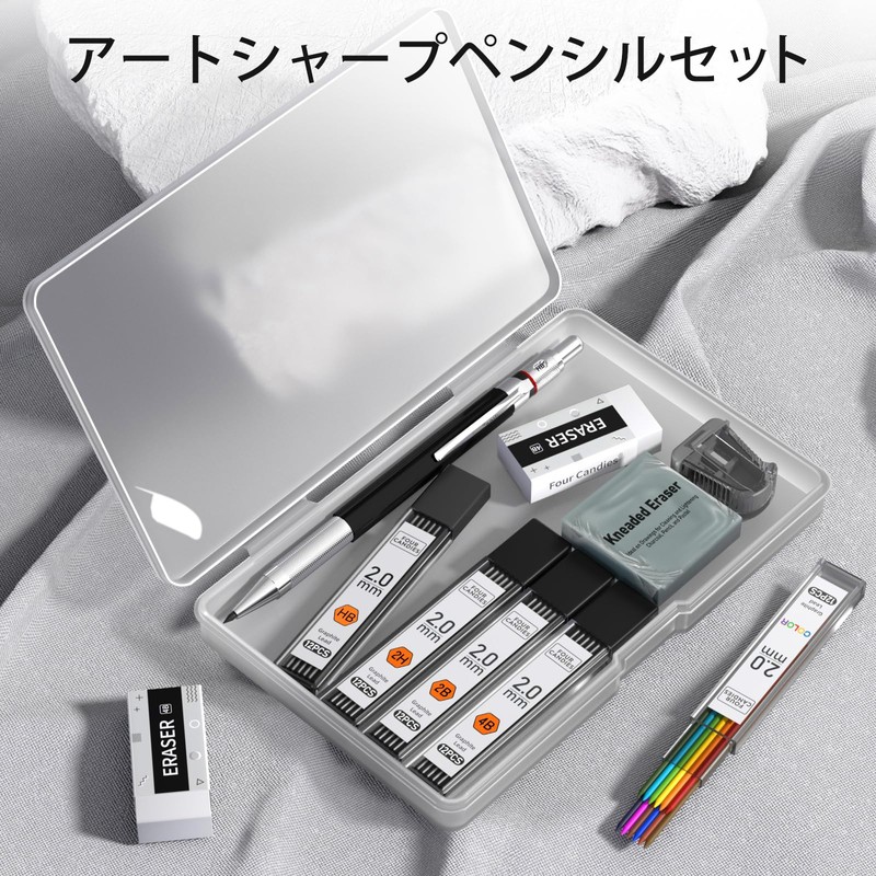 Four Candies Mechanical Pencils Set 2mm Pencil Metal Lead Holder