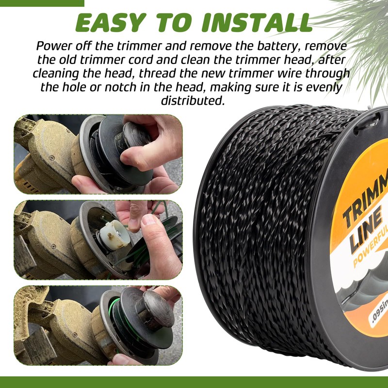 TOSRWGLL 885 ft 0.095" Black Diamond Trimmer Line Fit for