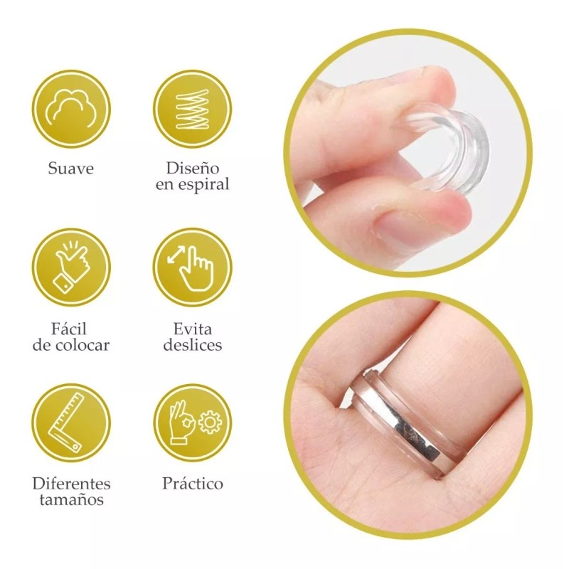 Doble G Ajustador De Anillos, Pack De 15 Pzas Silicona,