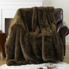 BATTILO HOME Luxury Fluffy Olive Green Faux Fur Throw Blanket,