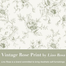 Sage Green Spring Floral Boho Curtains 2 Panels for Living Room,Vintage Botanical Prints Sheer Printed Linen Light Weight Leaf Vine Curtains for Bedroom 84 Inches Long