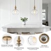 Helitemis 1-Light Brushed Brass Glass Pendant Light, Adjustable Height Modern