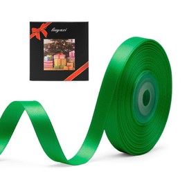 LIUYAXI Solid Color Double Faced Green Satin Ribbon 3/8" X 25 Yards, Ribbons Perfect for Crafts, Wedding Decor, Bow Making, Sewing, Gift Package Wrapping and More