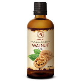 Walnut Oil 100 ml - Juglans Regia - Cold Pressed - Refined - Pure and Natural - Carrier Oil - Walnut Oil for Skin - Body Care - Beauty - Hair Care - Nail Care - Hair Oil Dry Hair