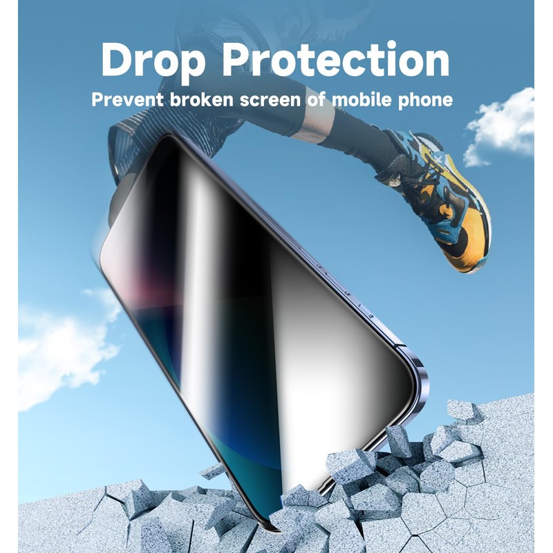 MAGIC JOHN 2 Pack for iPhone 13/13Pro/14/16e 6.1 inch Privacy