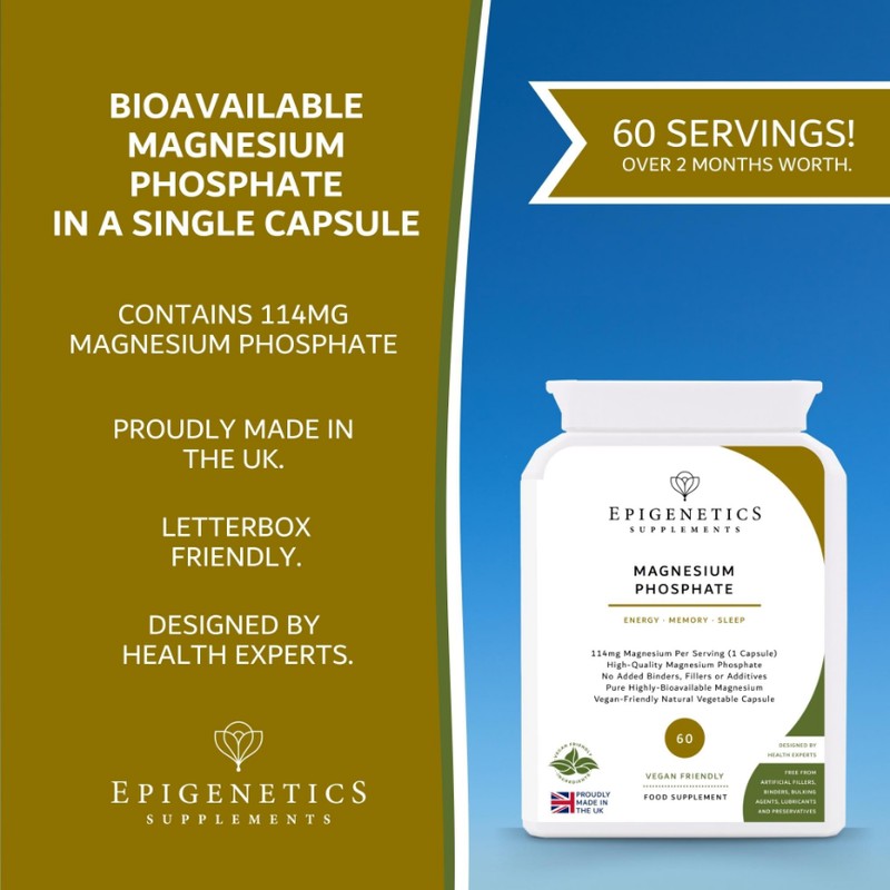 Magnesium Phosphate Supplement | Generous 2 Months Supply | 95mg
