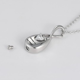 OutstandLong Cremation Inifinity Urn Necklace for Ashes in My Heart Dad/Mom/Grandma Stainless Steel Memorial Urn Pendant Ashes Holder Jewelry